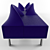 Modern Wave Design: Allermuir Tsunami Bench 3D model small image 1