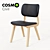 Cosmo Faux Leather Chair, Black 3D model small image 1