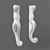 Carved Furniture Leg 3D model small image 2