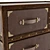 Handcrafted Oak Chest of Drawers with Leather-wrapped Front Panels 3D model small image 2