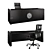 Sleek Desk and Chair Set 3D model small image 2
