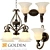 Mayfair Golden Lighting Collection: Wall Sconces & Mini Chandelier 3D model small image 1