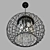 Elegant Black Crystal Pendant Chandelier 3D model small image 2