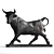 Vintage Spanish Bull Statue 3D model small image 1