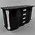 Black Wood Chest with White Oak Columns & Chrome Handles 3D model small image 1