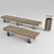 MAF Market Bench & Urn Set 3D model small image 1