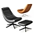 Manzù Collection: Stylish Chair & Footrest Set 3D model small image 5