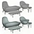 Poliform Mad Collection: Sofa, Chair, Coffee Table & Side Table 3D model small image 3