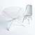 Modern Glass Dining Set: "Saskia" Table & "Eiffel" Chairs 3D model small image 3