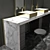 Golden Zen Bathroom Furniture 3D model small image 2