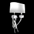 Loewe Chrome Modern Table Lamp 3D model small image 2