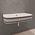 Elegant Black Striped Wash Basin 3D model small image 1