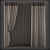 Modern Grommet Curtains 3D model small image 1