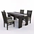 Elegant Dining Set: Table & Chairs 3D model small image 1