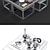 Sleek Stainless Coffee Table 3D model small image 3