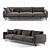 Kom Modern Home Collection 3-Seater Sofa 3D model small image 1