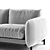 Kom Modern Home Collection 3-Seater Sofa 3D model small image 2