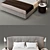 Poliform Rever Bed & Onda Bedside Tables - Designer Bedroom Set 3D model small image 2