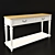 Sophisticated White Console with Elegant Walnut Top 3D model small image 2