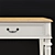 Sophisticated White Console with Elegant Walnut Top 3D model small image 3