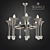 Chromed Bronze Crystal Chandelier 3D model small image 1