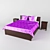 Modern Bed with Side Tables - IKEA BRUSALI 3D model small image 1