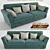 Oniks.Wellige Triple Sofa: Sleek and Stylish Design 3D model small image 1