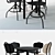 Ikea Bjursnas Table & Kullaberg Chair Set 3D model small image 3