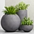 Modern Planters Set 3D model small image 1