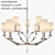 Elegant Crystal Nickel Chandelier 3D model small image 1