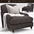 Elegant Howard Armchair 3D model small image 1