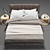 Modern Caccaro PARENTESI Bed: Unwrapped, Quads only 3D model small image 3