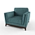 Cozy Velvet Armchair 3D model small image 1