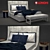 Sleek Kubrick Bed Set 3D model small image 1