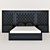 Sleek Headboard & Nightstand Bed 3D model small image 1