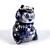 Elegant Porcelain Cat Figurine 3D model small image 3