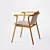 Elegant SPLINTER Armchair in Japanese Oak 3D model small image 2