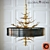 Gold Leaf Chandelier - 4 Light Modern Pendant 3D model small image 1
