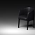 Modern Black Cracked Leather Design Chair 3D model small image 3