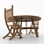 Modern Dining Set: Table & Chairs 3D model small image 2