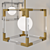 Elegant Brass & Nickel Pendant Lamp 3D model small image 1