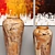 Organic Teak Wood Vase Set 3D model small image 2