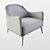 Elegant Fabric & Wood Lounge Chair 3D model small image 2
