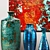 Turquoise Mosaic Vase Set: Handmade Beauty 3D model small image 2