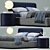 Luxury Bedroom Set: Corolle with Bed, Pouffs, Lamp & Books 3D model small image 2