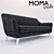 Modern Dark Grey Sofa Charlie 3D model small image 1