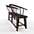 Title: Antique Rustic Elm Wood Bench 3D model small image 3