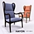 Luxury Walnut Bergerè Armchair 3D model small image 1