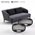 Elegant Elle Sofa & Ploff Set 3D model small image 1