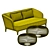 Elegant Elle Sofa & Ploff Set 3D model small image 3